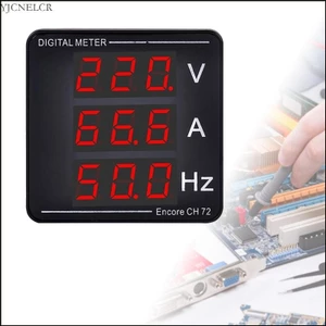 Yjcnelcr LED Vôn kế Ampe kế Đồng hồ đo tần số Đồng hồ vạn năng kỹ thuật số Hiển thị dòng điện áp
