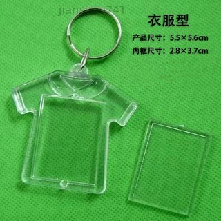 Móc khóa trống Móc khóa acrylic hình bát giác PS khung ảnh trong suốt khóa ảnh