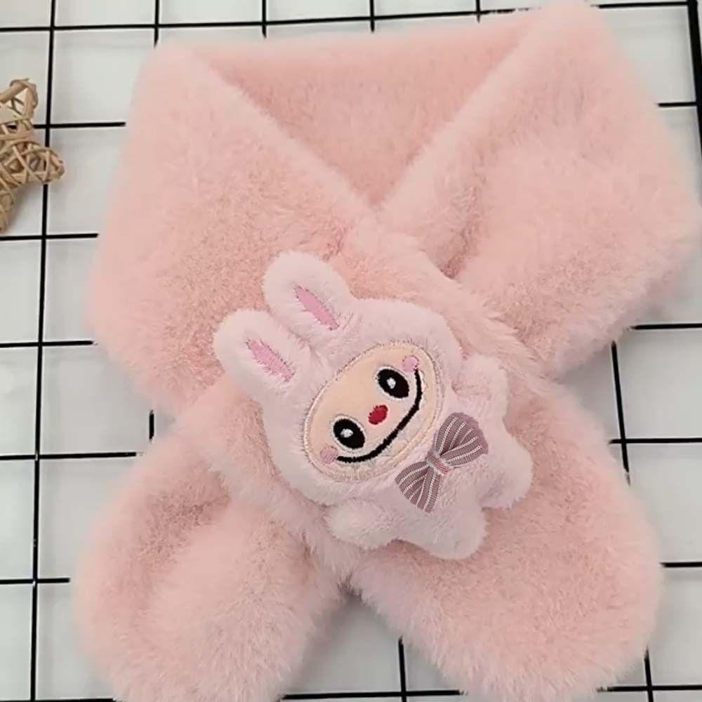Khăn quàng cổ lông mềm hình labubu, siêu nhân nhiều màu xinh