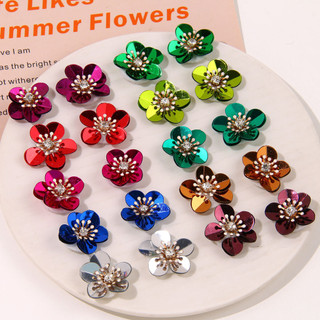Phụ kiện sequin màu san hô và quần áo thổ cẩm phong cách mới, phù hợp DIY thời trang bán buôn