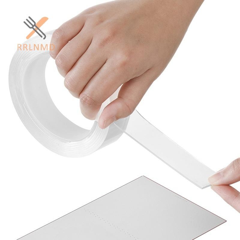 Rrlnmd 1 / 2 / 3 / 5M Nano Băng keo hai mặt trong suốt có thể tái sử dụng Băng dính chống nước MỚI