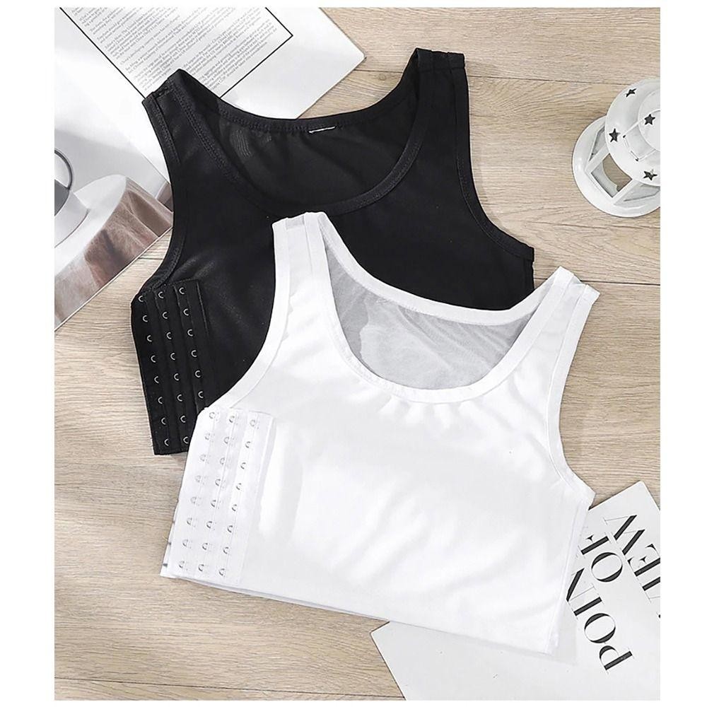 WOODNEST Ngực Shaper Corset Tank Tops M-3XL, Phù Hợp Đồng Tính Nữ và Tomboy, Chất Kết Dính