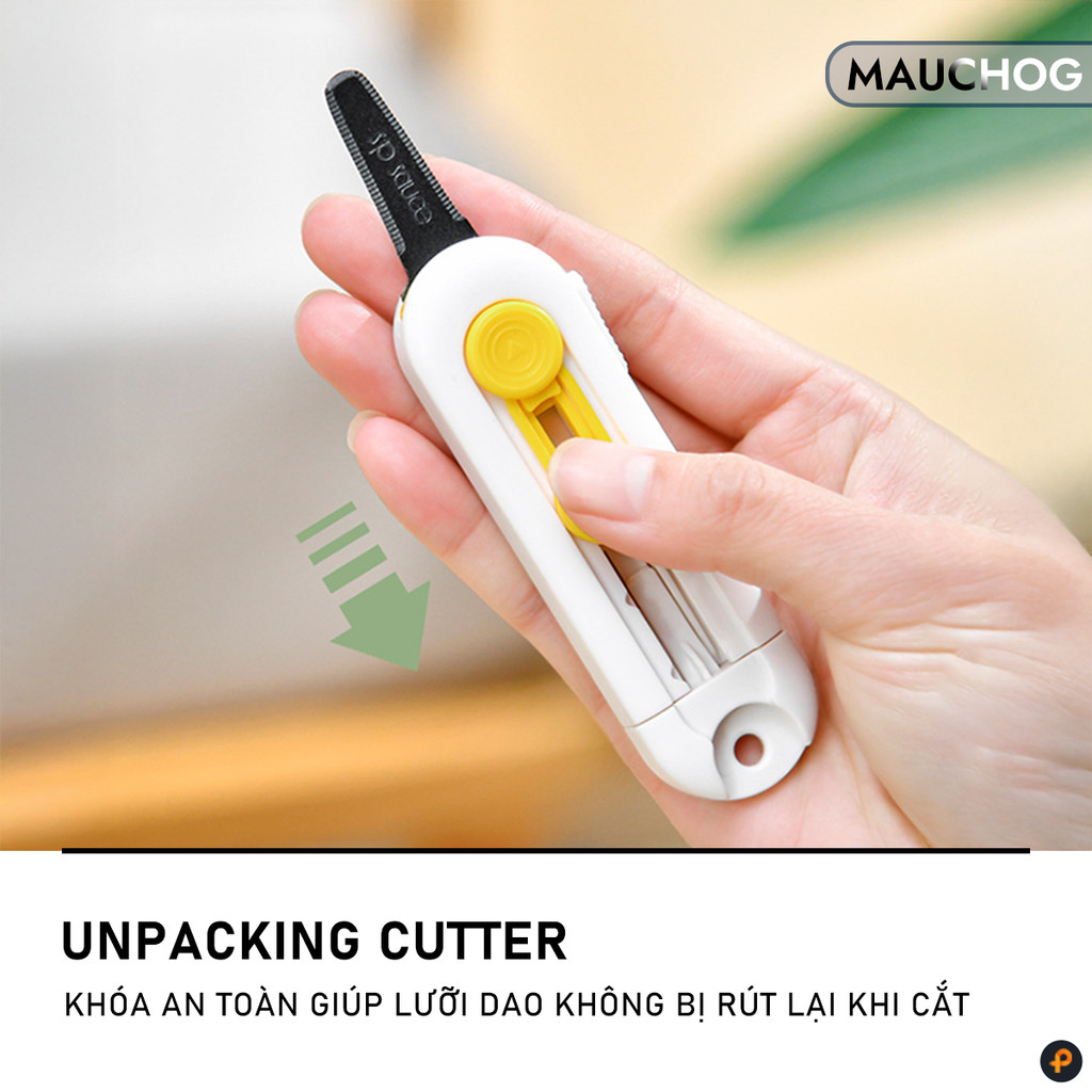 Dao Rọc Giấy Nhỏ Gọn Mini Cao Cấp Lưỡi Thép Không Gỉ Bỏ Túi Bóc Khui Hàng An Toàn Tiện Lợi