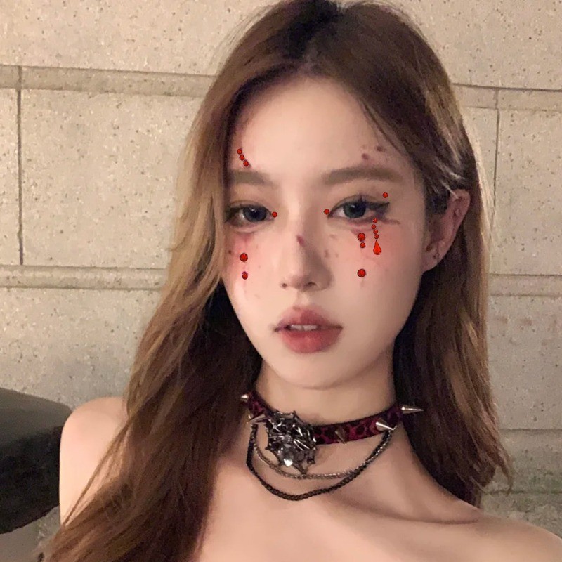 2 / 4 Cái - Miếng Dán Mặt Kim Cương Người Ngoài Hành Tinh Dark Spider - Miếng Dán Trang Phục Tự Dính Tiệc - Nhãn Dán Series Halloween - Đề Can Hình Xăm Giả Cosplay