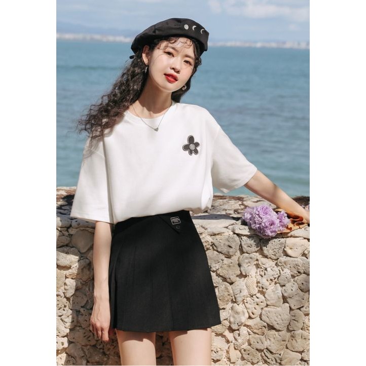 Mutu Hoa Nguyên Chất Cotton Trắng Ngắn Tay Áo Thun Nữ Mùa Hè 2026 Phong Cách Mới Thiết Kế Niche Phổ Biến Top Áo Thun Hợp Thời Trang