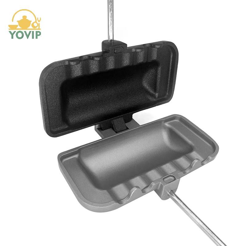 YOVIP 1 Chảo Sandwich Hai Mặt Chống Dính Di Động Có Thể Gập Lại Nướng Chiên Chảo Cho Bánh Mì Nướng Máy Ăn Sáng Máy Làm Bánh Pancake VN