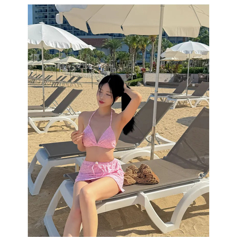 Bikini Đẹp Lưng Thêu Chia Áo Bơi