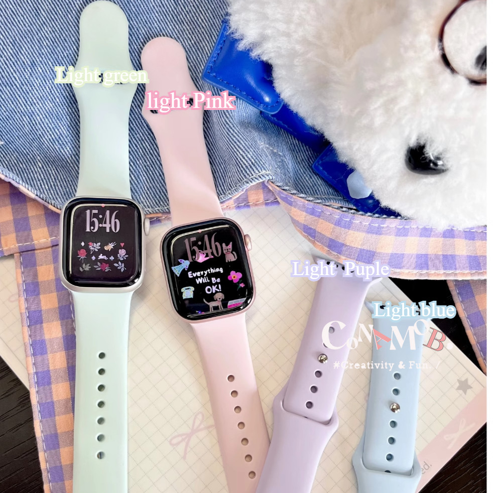 [50 Màu] Dây đeo silicon mềm màu sắc mới cho iwatch Series Ultra 11 10 9 S8 7 6 5 SE 4 3 2 Dây đeo cổ điển thể thao thoải mái cho iwatch 42mm S10 46mm 49 45mm 41mm 44mm 40mm 38
