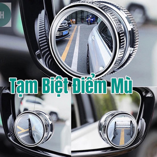 Bộ gương cầu lồi sử dụng ĐẾ HÚT gắn kính ô tô xoay 360 dộ xóa điểm mù không để lại vết keo khó tẩy