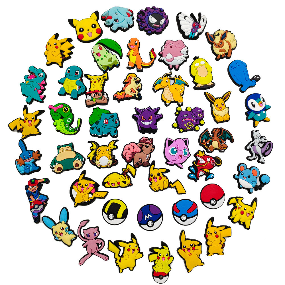 Hoạt Hình Dễ Thương Pikachu Pokemon Series Giày Hoa Trang Trí Tự Làm Lỗ Giày Khóa Giày