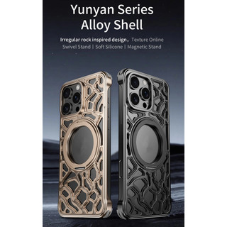 [JLK] Ốp Điện Thoại Không Khung Hợp Kim Nhôm Từ Tính Cho iPhone 17 Air 15 16 Pro Max Với 360° Vỏ kim loại chống sốc đứng