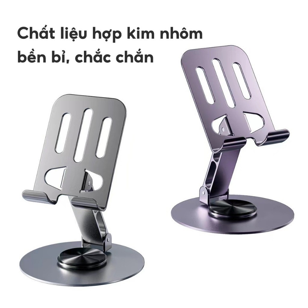 Giá đỡ điện thoại để bàn L98 chân xoay 360 độ tiện lợi bằng hợp kim nhôm gấp gọn