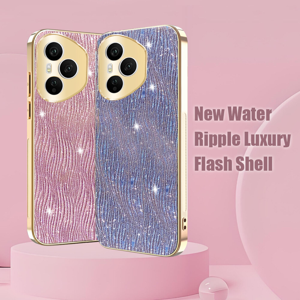Dành Cho Honor 400 Pro Honor400 Honor400Pro 400Pro 5G gợn Nước Sang Trọng Mạ Điện Cô Gái Vàng Vỏ Điện Thoại Chống Sốc Bảo Vệ Mặt Sau Bìa Cứng
