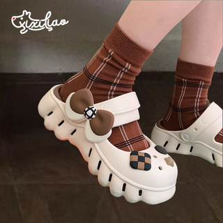 Xixitiao Mùa Hè Retro Nơ Đế Dày Mặc Ngoài Bé Gái Mary Jane Lỗ Giày