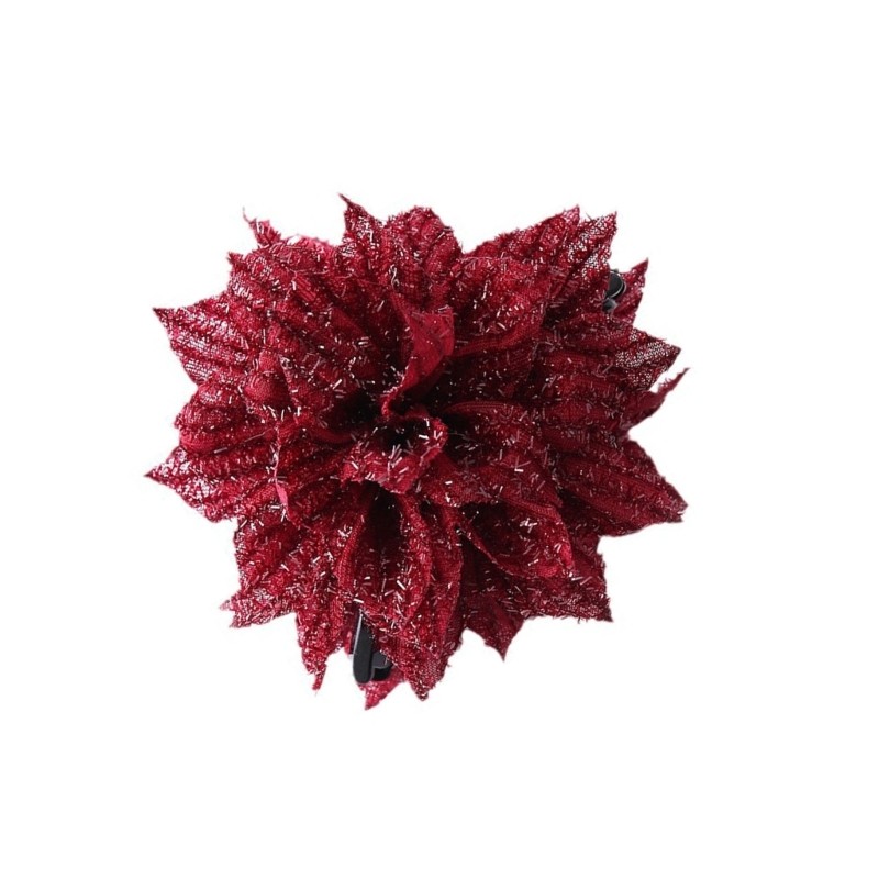 VIC Fashionable Black Mesh Flower Hair Clips For Women Shark Horse Tail Hair Clips Air Conditioning Flower Hair Patch EFYS Hair Accessories Hat