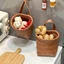 Giỏ đựng đồ nhà bếp CHEESELY, Giỏ đựng rau quả bằng mây treo tường PP, Chậu hoa dệt kiểu mây Giỏ đựng đồ trang trí nhà cửa