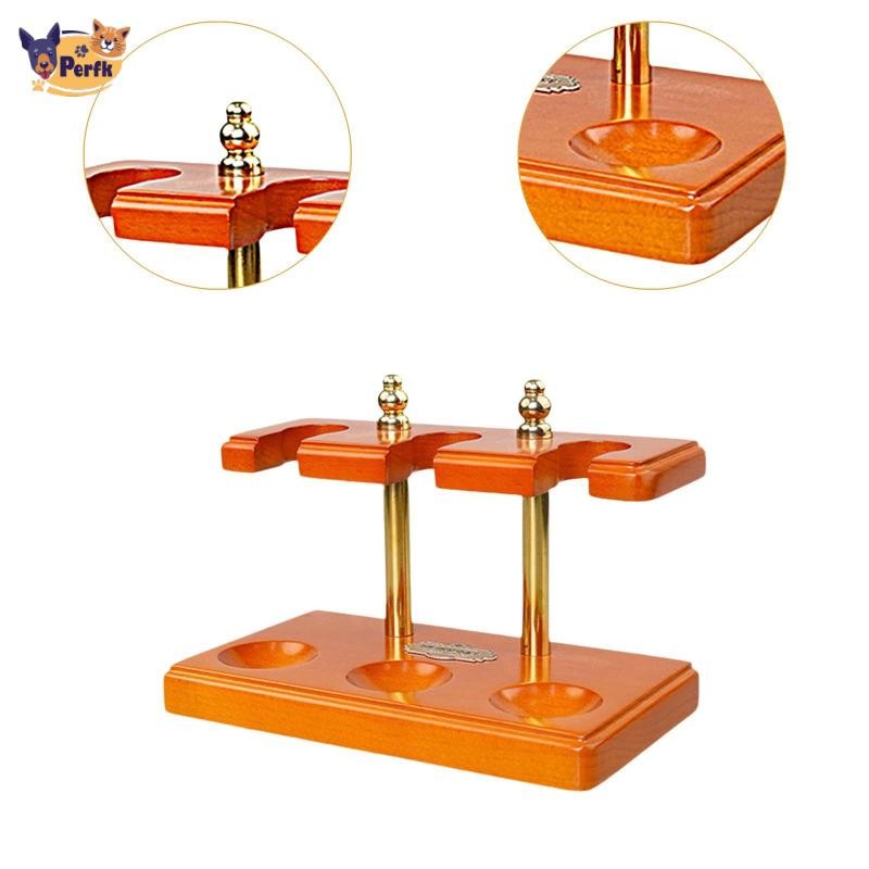 Giá đỡ ống gỗ 3 vị trí trưng bày, sắp xếp chắc chắn, màn hình hỗ trợ ống