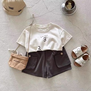 Mùa Hè Phong Cách Mới Trẻ Em Cotton Nguyên Chất Áo Thun Ngắn Tay Bé Trai Bé Gái Đơn Giản In Kỹ Thuật Số Cổ Tròn Thường Ngày Phiên Bản Hàn Quốc Top