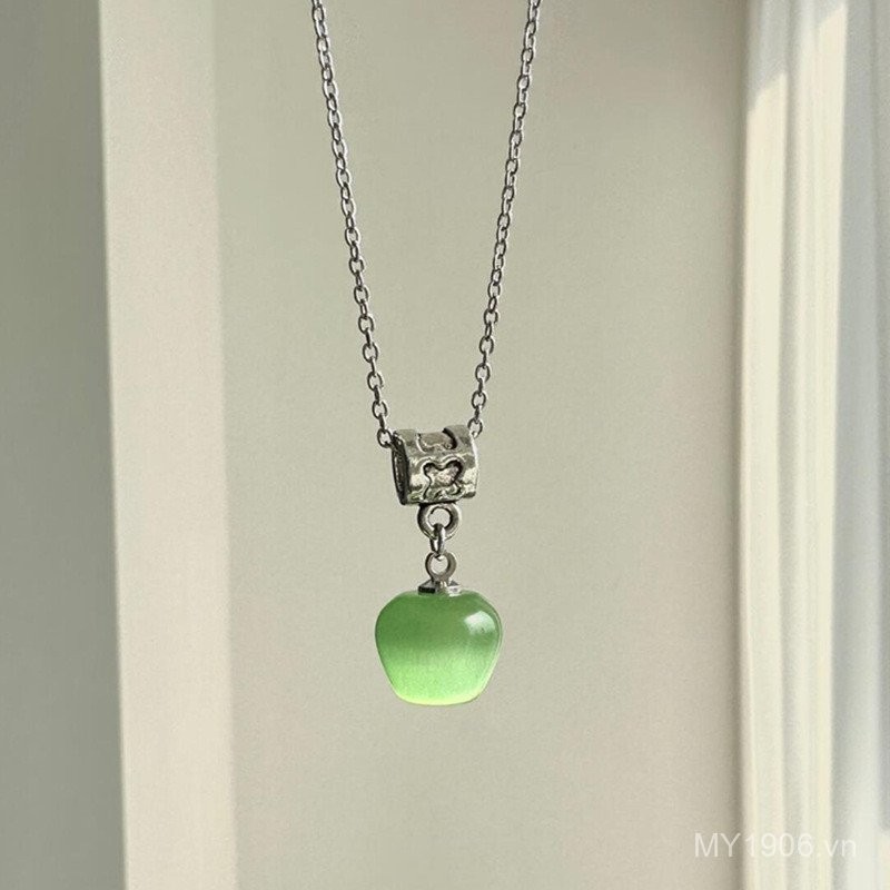 Vòng cổ xương đòn bạc hà xanh opal phong cách ngọt ngào và thoáng mát cho mùa xuân hè