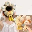 Dây buộc tóc mông động vật DARON, Phim hoạt hình dễ thương bằng vải Cotton lấp đầy, Vải thời trang thêu phong cách Quirky Kẻ sọc hoa Vòng tóc