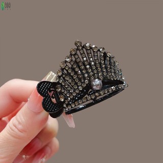 Hợp kim ngọc trai và kẹp tóc đuôi ngựa kiểu Hàn Quốc có kim cương giả - Thích hợp làm quà tặng sinh nhật hay Tết