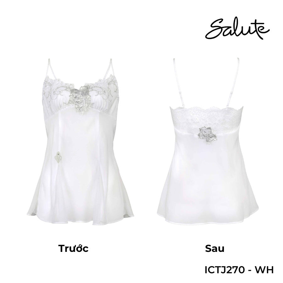 Đầm ngủ Wacoal Salute ICTJ270 đầm 2 dây cao cấp hoa thêu 3D nổi - CTJ270