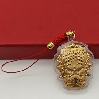 ✨Mazu Mặt Dây Chuyền Sáng Tạo Hoạt Hình Hòa Bình Mặt Dây Chuyền Giả Lá Vàng Móc Khóa Thiên Nữ Tốt Lành Mặt Dây Chuyền Điện Thoại Di Động Món Quà Tiện Dụng 25.7.29