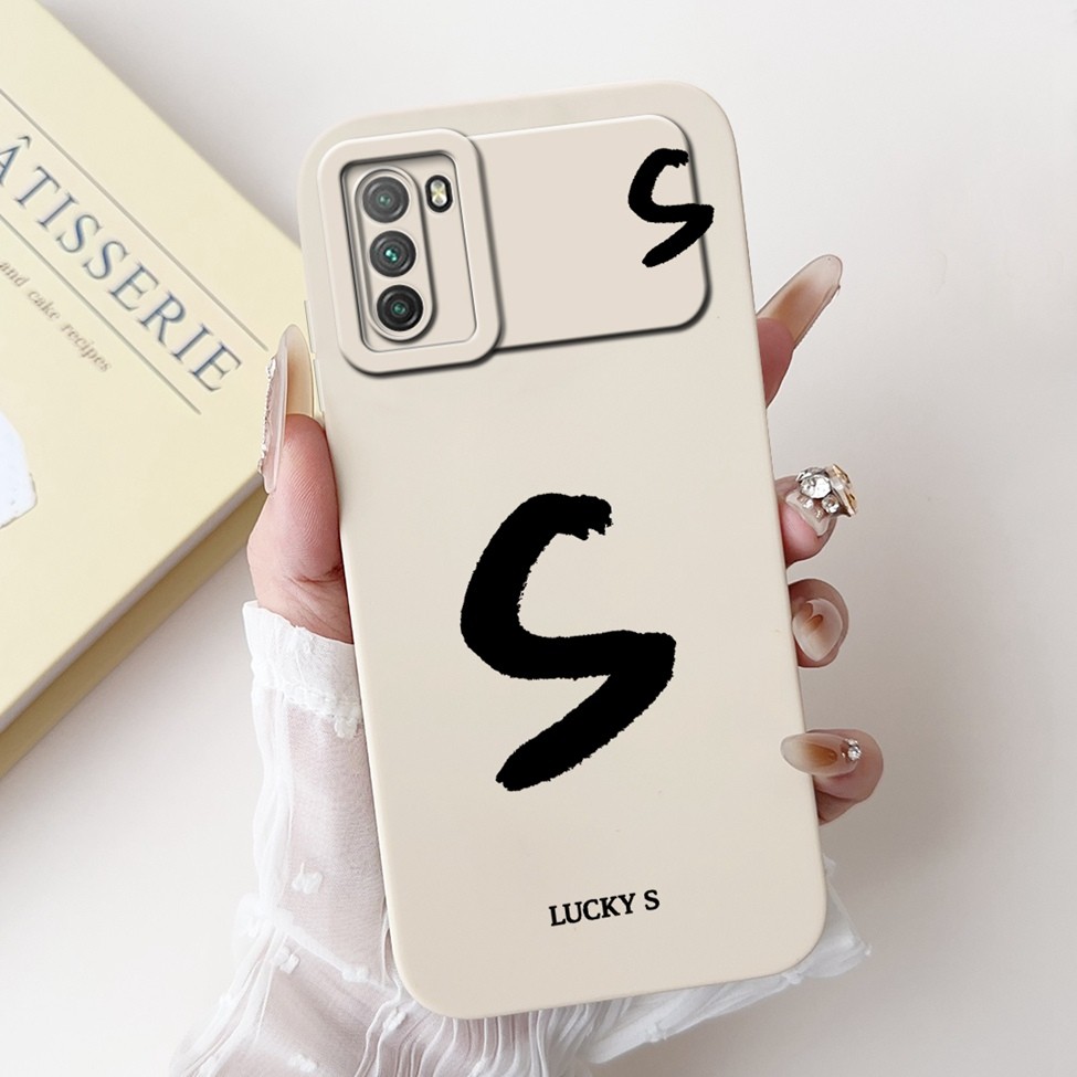 Dành Cho Poco M3 Ốp Lưng Chữ Thời Trang Đơn Giản Thiết Kế Họa Tiết A-Z Vỏ Silicon Chống Sốc M2010J19CG M2010J19CI