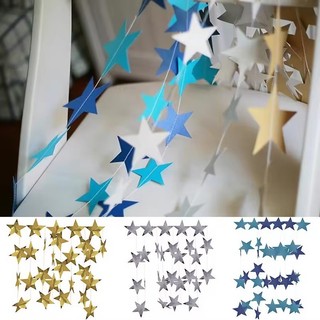 Trang Trí Đám Cưới 4m Ngôi Sao Tông Vòng Hoa Treo Bunting Xmas Trang Trí Tiệc Tiếp Liệu Cho Bé Tắm Sinh Nhật Dây Streamers