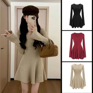 Đầm váy len nữ thiết kế cổ V cách điệu hottrend gợi cảm chất liệu len co giãn mềm mịn (FREESHIP) XIMIMI SP376