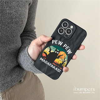 ibumpers Ốp Điện Thoại iPhone Họa Tiết Mèo Đen Mát Mẻ Cho IPhone 16 15 14 12 13 11 Pro Max IP 7 8 Plus X XS XR Xếp Ly Ốp Lưng Silicon Mềm Chống Sốc
