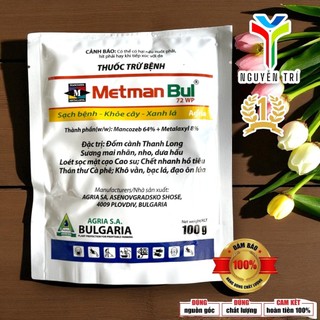 Sản Phẩm Quản Lý Nấm Bệnh Metman Bul 72WP (100g) - Tác Động Kép, Hàng Cao Cấp Bulgaria