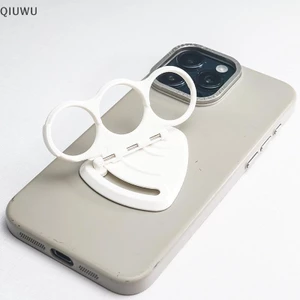 QIUWU Giá Đỡ Điện Thoại Di Động Có Thể Gập Lại, Lỗ Ngón Tay, Ổn Định