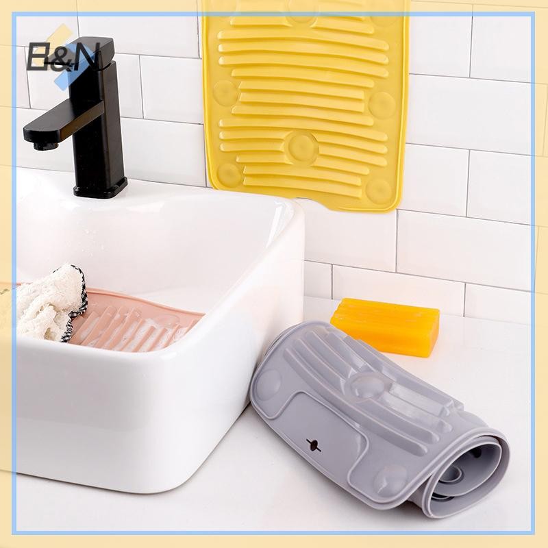 B & N Silicone Giặt Scrub Board – Bàn Giặt Di Động, Có Thể Gập Lại & Treo Được, Dụng Cụ Vệ Sinh Gia Đình Sáng Tạo Để Giặt.