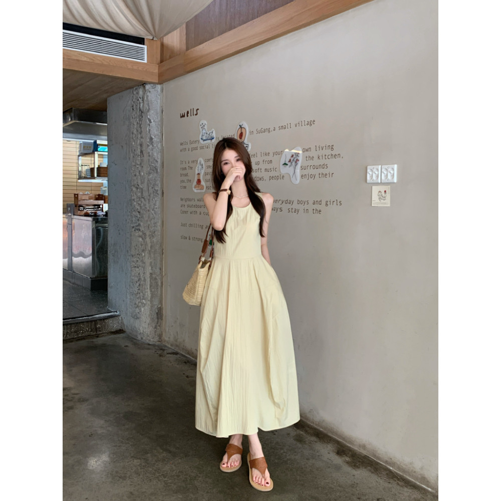 SUXI Váy không tay cổ tròn phong cách Hàn Quốc mới mùa hè 250808