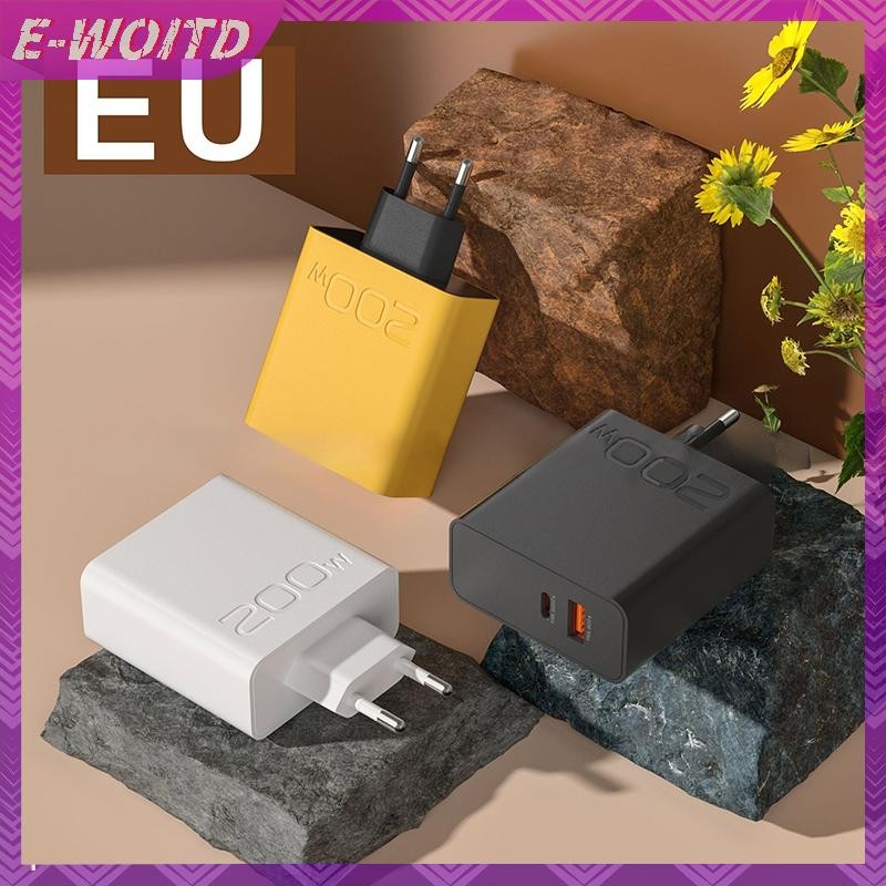 E-WOITD 200W USB Type-C Sạc Điện Thoại Cho Huawei USB-C Cổng Kép PD Adapter Cho Du Lịch HNVN