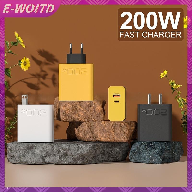 E-WOITD 200W USB Type-C Sạc Điện Thoại Cho Huawei USB-C Cổng Kép PD Adapter Cho Du Lịch HNVN