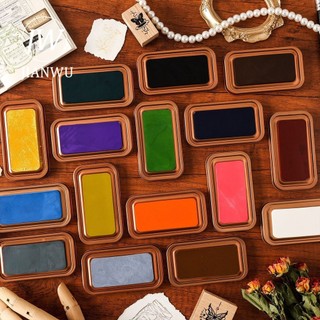 JIANWU Vintage Sắt Hộp Sinh Thái Cotton In Bùn Tạp Chí Chất Liệu In Inkpad Sáng Tạo DIY Đồ Dùng Học Sinh Văn Phòng Phẩm