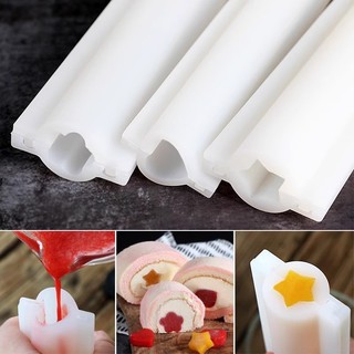 Tình Yêu Tròn Đám Mây Cá Heo Thỏ Mousse Bánh Xà Phòng Trung Bình Ống Dài Khuôn Silicon Handmade Xà Phòng Sandwich Ống Khuôn
