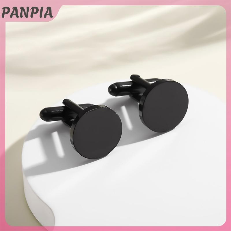 PANPIA-Round Thép không gỉ 15mm Khuy măng sét nam đánh bóng gương