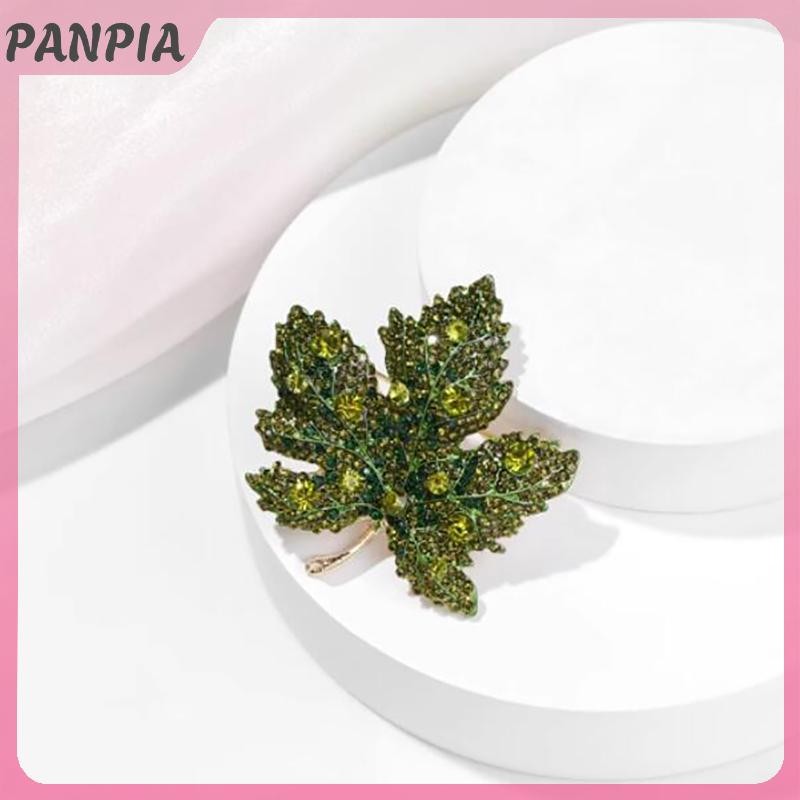PNPIA-Rhinestone Lá Thổ Cẩm Dành Cho Nữ Thời Trang Thanh Lịch Xòe Lễ Hội Đảng Huy Hiệu Pin Quần Áo Phụ Kiện Trang Sức