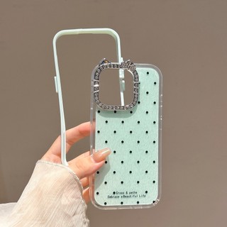 Hàn Quốc Ins KT Cat Kim Cương Ống Kính Sóng Điểm 2in1 Ốp Lưng Điện Thoại iPhone 17Promax 16Promax 12 13 14 15 Pro Max Chống Sốc Ngọt Ngào Nữ Tính Silicon Di Động