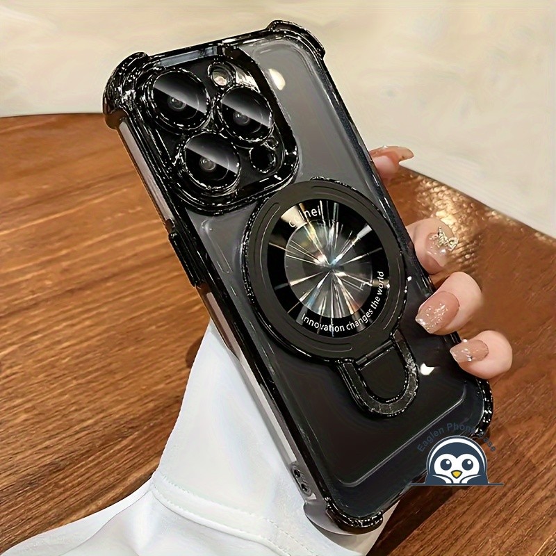 Bán Chạy Giá Đỡ Từ Tính Ốp lưng iPhone 17 Air 17 Pro Max 16E 16 Pro Max 15 14 Plus 15 Pro Max Vỏ Mạ Khung Sang Trọng Bốn Góc Chống Sốc Ốp Lưng Mềm