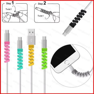 Hua Dòng dữ liệu đa năng silicone tay áo bảo vệ dây màu xoắn ốc Chắc chắn bền Chống vỡ
