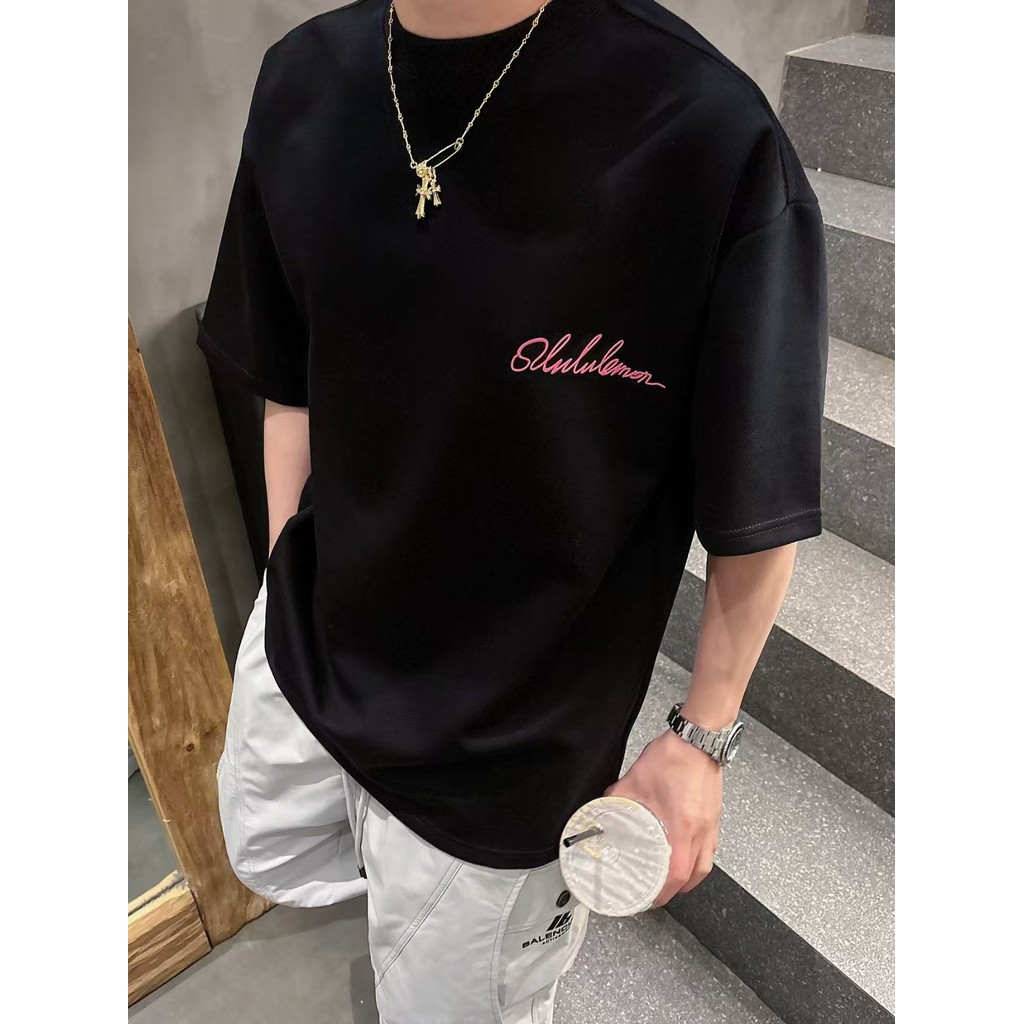 Lulu Lulu Thư Mùa Hè Nam Nữ Cặp Đôi Mặc Cotton Nguyên Chất Thể Thao Áo Thun Tay Ngắn