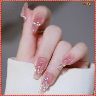 Trẻ Em Đeo Móng Tay Bé Gái Chuyên Dụng Handmade Giữa Chiều Dài Đeo Móng Tay 2025 Phong Cách Thích Hợp Cho Học Sinh 8-10 Tuổi Miếng Dán Làm Móng Tay Dễ Thương