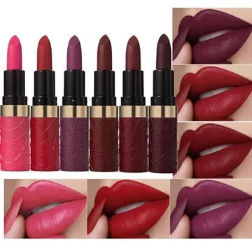 6 Chiếc Hồng Đỏ Đậm Tím Rượu Vang Đỏ Son Môi Matte Bộ, Son Môi Nhung Cho Nữ Lâu Dài Chống Thấm Nước Son Dính Stain Trang Điểm Quà Tặng