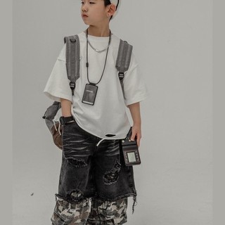 |DOU DOU KID | APR-02 Áo Phông Rách May Mặt Trái Độc Lạ Cho Bé 11-35kg Phong Cách Cá Tính Chất Vải Cotton Xịn