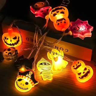 Đèn LED treo Halloween - Đèn dây Web ma bí ngô - Đạo cụ trang trí trong nhà ngoài trời