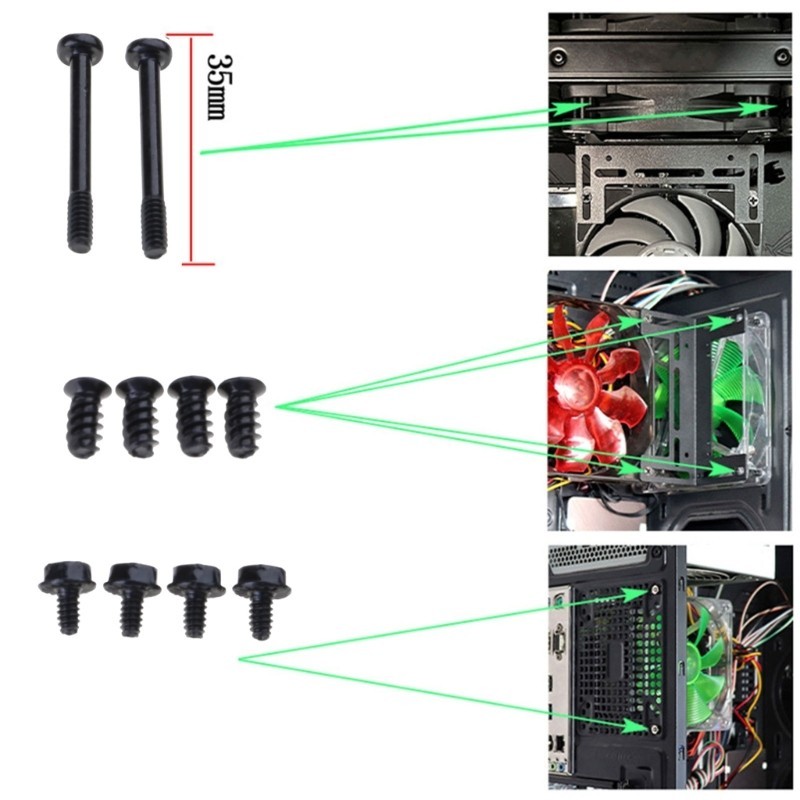 OXXGGKAO Dễ dàng loại bỏ Quạt làm mát Giá đỡ có vít cho quạt vỏ PC Bộ nhớ